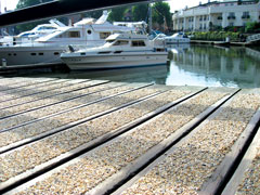 wooden decking docking area